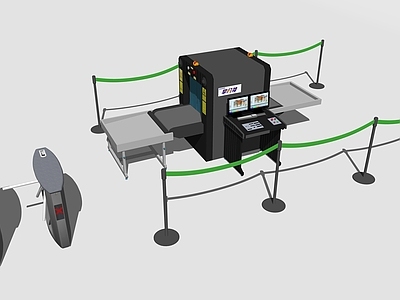 现代风格门禁机 安检机 闸组合