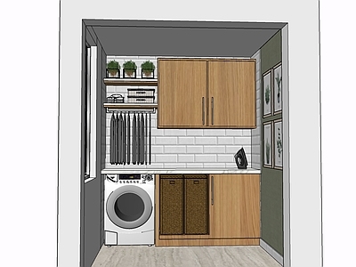现代风格洗衣机 阳台洗衣机搭档柜
