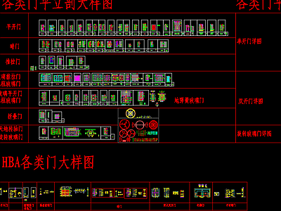 门节点大样图 各类 防火 玻璃 旋转 暗 电梯