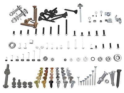 现代风格零件 螺丝 螺母 自攻螺丝 螺帽
