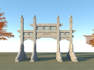 中式石牌坊 古建大门