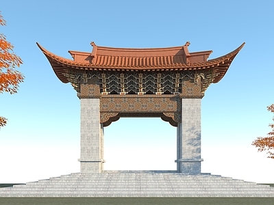 中式石牌坊 古建大门