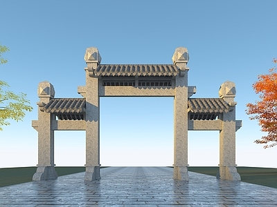 中式石牌坊 古建大
