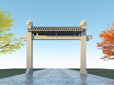 中式石牌坊 古建大门