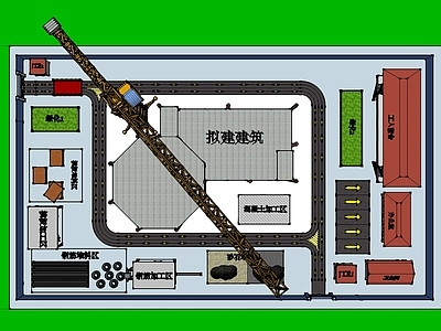 现代施工现场平面布置图