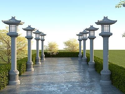 中式石灯 景观灯 路灯