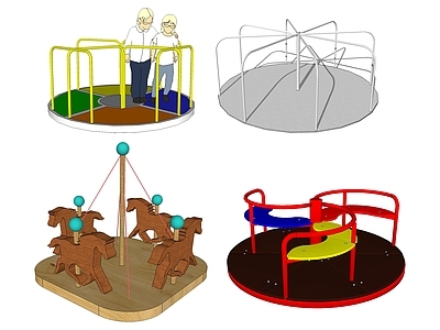 现代风格木马 转转盘 旋转木马
