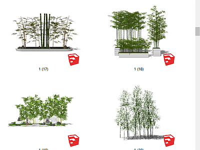 现代风格竹子 园林景观 庭院绿植 盆栽盆景 竹子小品