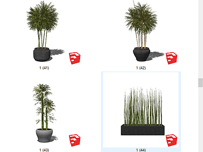 现代风格竹子 园林 庭院 盆景 小品