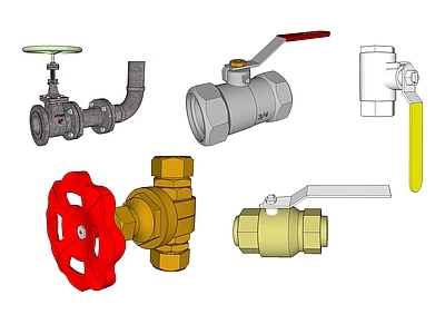 工业风格零件 金属水管 水龙头 水闸