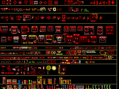 cad家具图库 平面图块