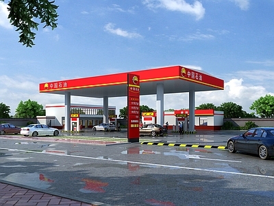 现代加油站 中国石油 中国石化 汽罐