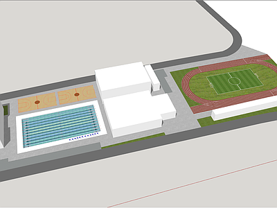 现代风格体育馆 操场 露天