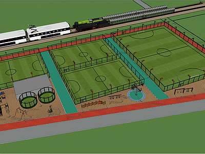 现代风格足球场