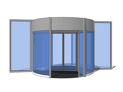 现代风格公司大门 旋转