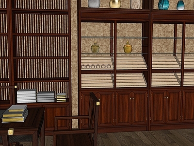 中式风格珠宝首饰展厅 珠宝柜 展示柜