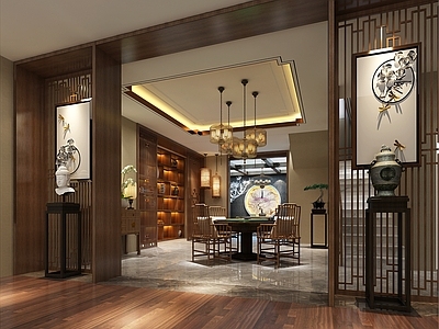 新中式风格麻将室
