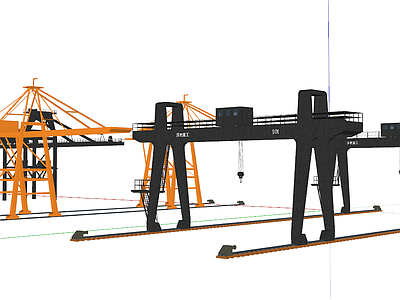 工业风格军用舰船 吊车 器械 起重器