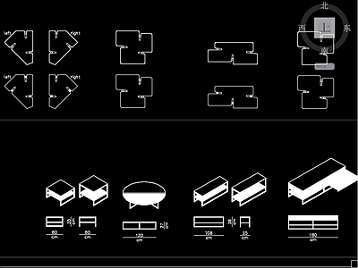 cad柜子茶几图块 国外家具图块 CAD素材 家具素材