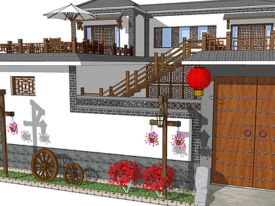新中式风格独栋别墅 农村自建房