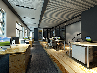 办公空间 CAD施工图 3D模型 效果图
