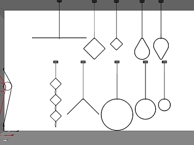 现代风格灯具组合 吊灯 壁灯