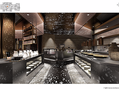 宴山大悦诚餐饮店全套施工图 效果图