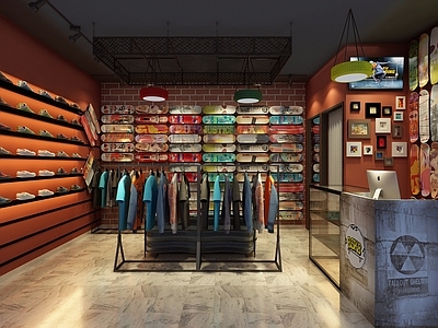 工业风滑板鞋店 潮牌店