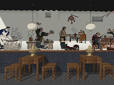 中式风格火锅店 铜火锅 老火锅
