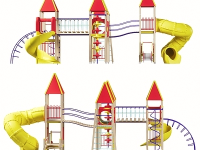 现代儿童大型组合滑梯