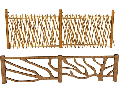 现代风格栅栏 树枝栏杆