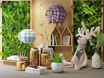 现代绿植玩具 摆件 花艺 插花 陈设 植物墙