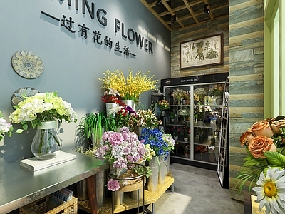 工业风花店 花架 花展架 花冰柜