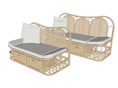 现代风格户外沙发 藤编沙发