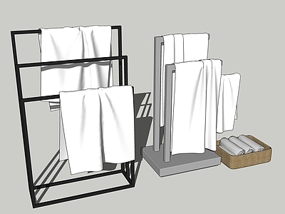 现代风格毛巾围巾 毛巾 毛巾架