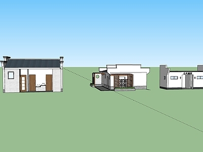 新中式风格景观小建筑 公共厕所