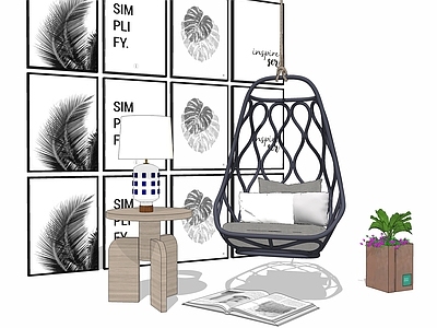 现代风格吊椅 室内