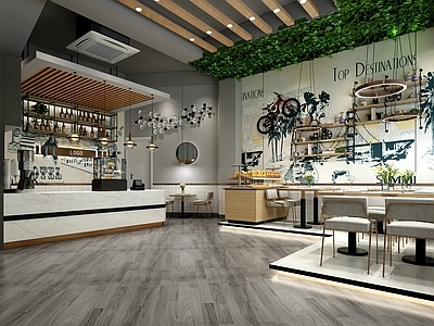 工业风轻奢奶茶店 餐厅