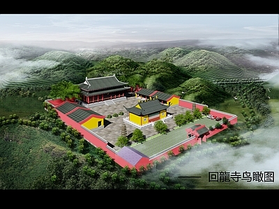 古典风格古建筑 寺庙园林 公园景观