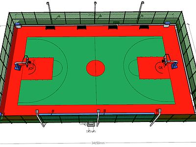 现代风格篮球场
