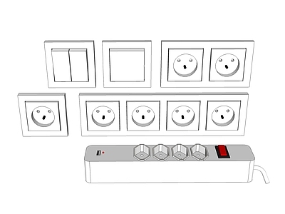 现代风格插座 开关面板