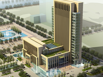 奉化公建行政政府办公楼严肃art deco 简欧立面平面总图