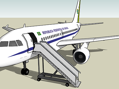 现代风格飞机 空客A319