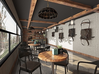 工业风咖啡厅 休息室