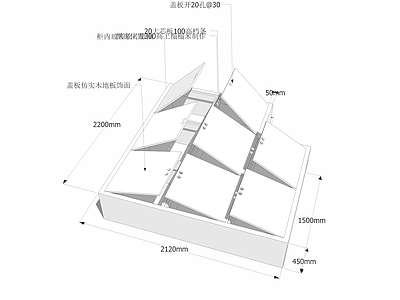 现代风格榻榻米床 柜子 储藏柜