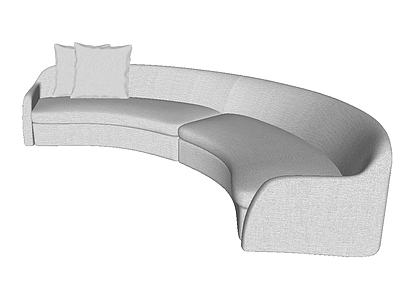 现代风格多人沙发 异形沙发 弧形 布艺