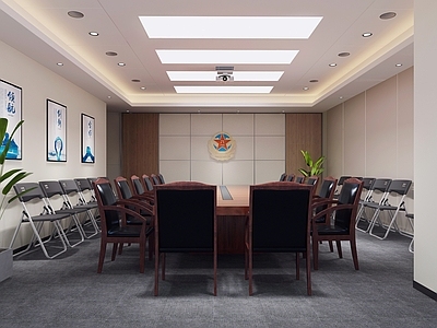 现代党建会议室 办公室 办公桌椅