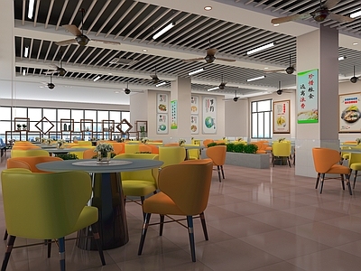 工业风学校食堂