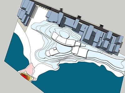 现代风格广场景观 商业街 商业广场 滨水建筑 创意地形