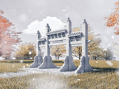 中式风格牌坊 古建牌坊